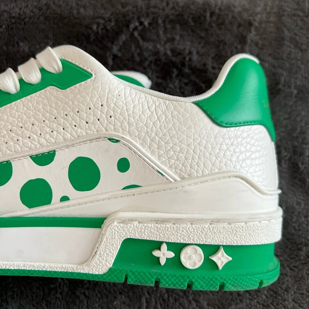 Louis Vuitton White and Green Athletic Shoes - Picture 5 of 12
